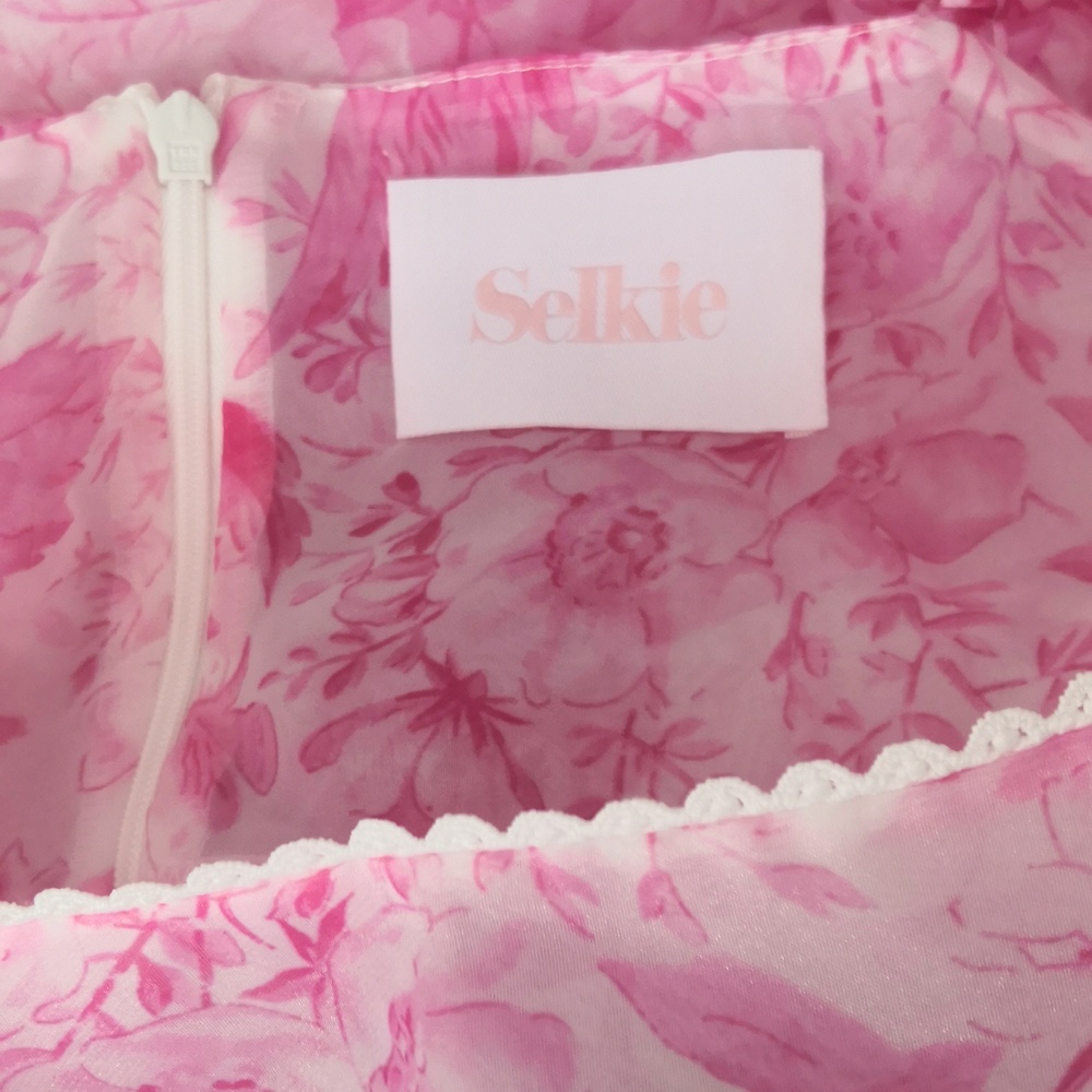 Selkie Pink Floral Puff Sleeve Mini Dress - Picture 7 of 7